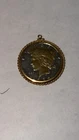 1926 Peace Dollar 14K Gold Plated Pendant Bezel Silver Coin