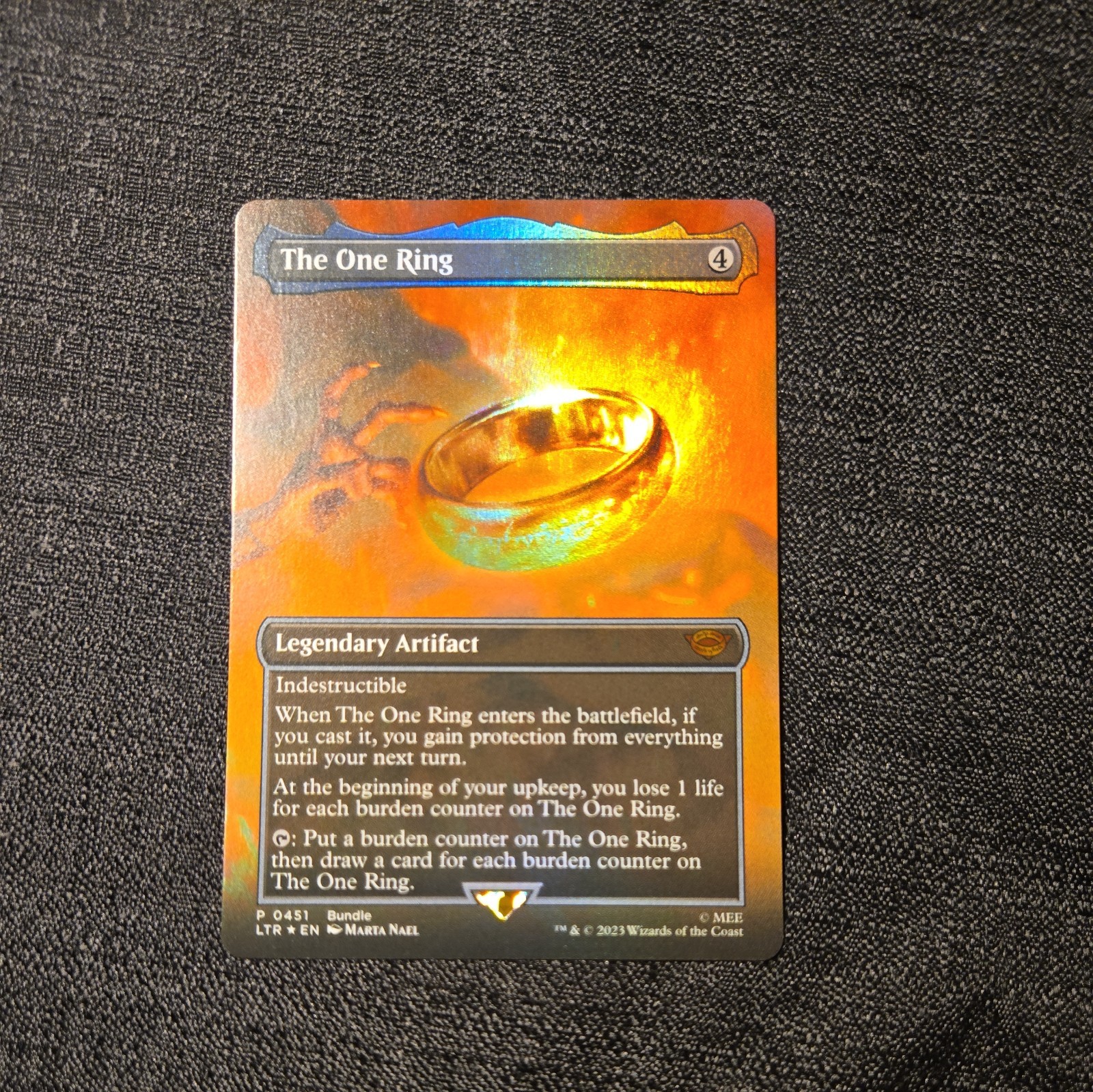 MTG Magic Lord of the Rings #451 The One Ring Mythic Rare Borderless Foil (A)