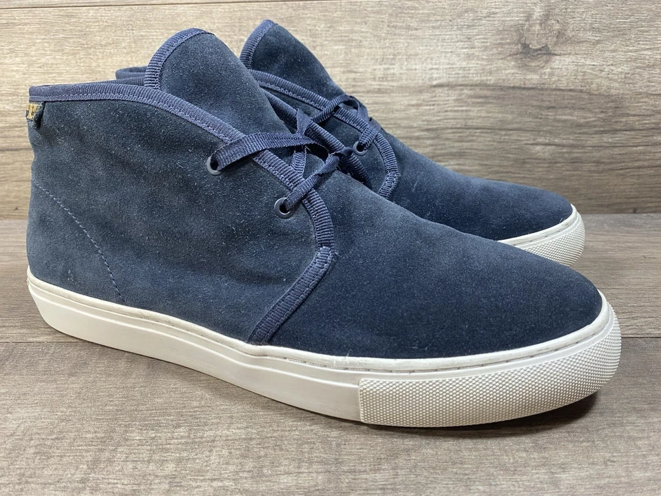 Botas Chukka Tory Burch Azul Gamuza Cuero Tobillo Mujer Talla 9.5 Foto 2 de 4