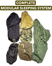 Vntg-Desert Storm USGI Woodland Camo ECWCS Modular Sleeping Bag System COMPLETE
