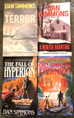 Dan Simmons books, lot of 4, The Terror, Fall of Hyperion, Endymion & A Winter..