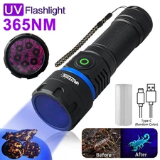 120W High Power UV Light LED Flashlight 365nm Black Light inspection Lamp Torch