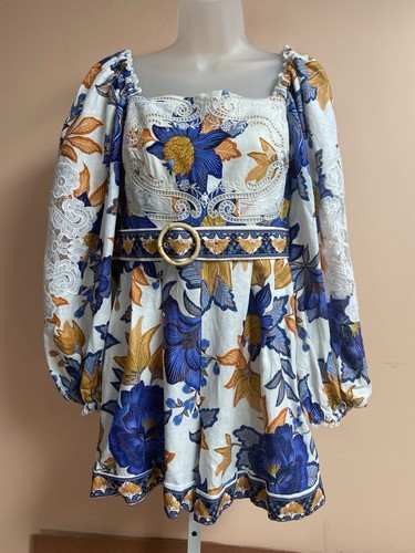 Farm Rio Summer Flowers Off-white Romper Medium NWT