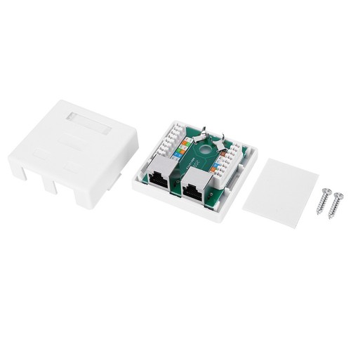 RJ45-8P8C Mount Box 2-Port Cat5 Wandanschluss-Anschlussadapter❀ - Afbeelding 12 van 14