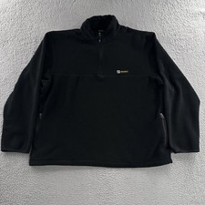 Nautica Competition Mens Fleece Black Size XL 1/4 Zip USA Made 100% Polyester