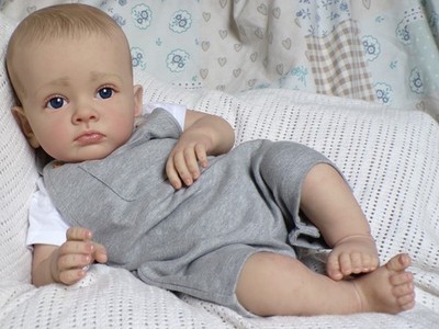 Reborn Baby Junge Puppe ~ Tutti ~ bemalte Haare ~ 24 Zoll lang!!