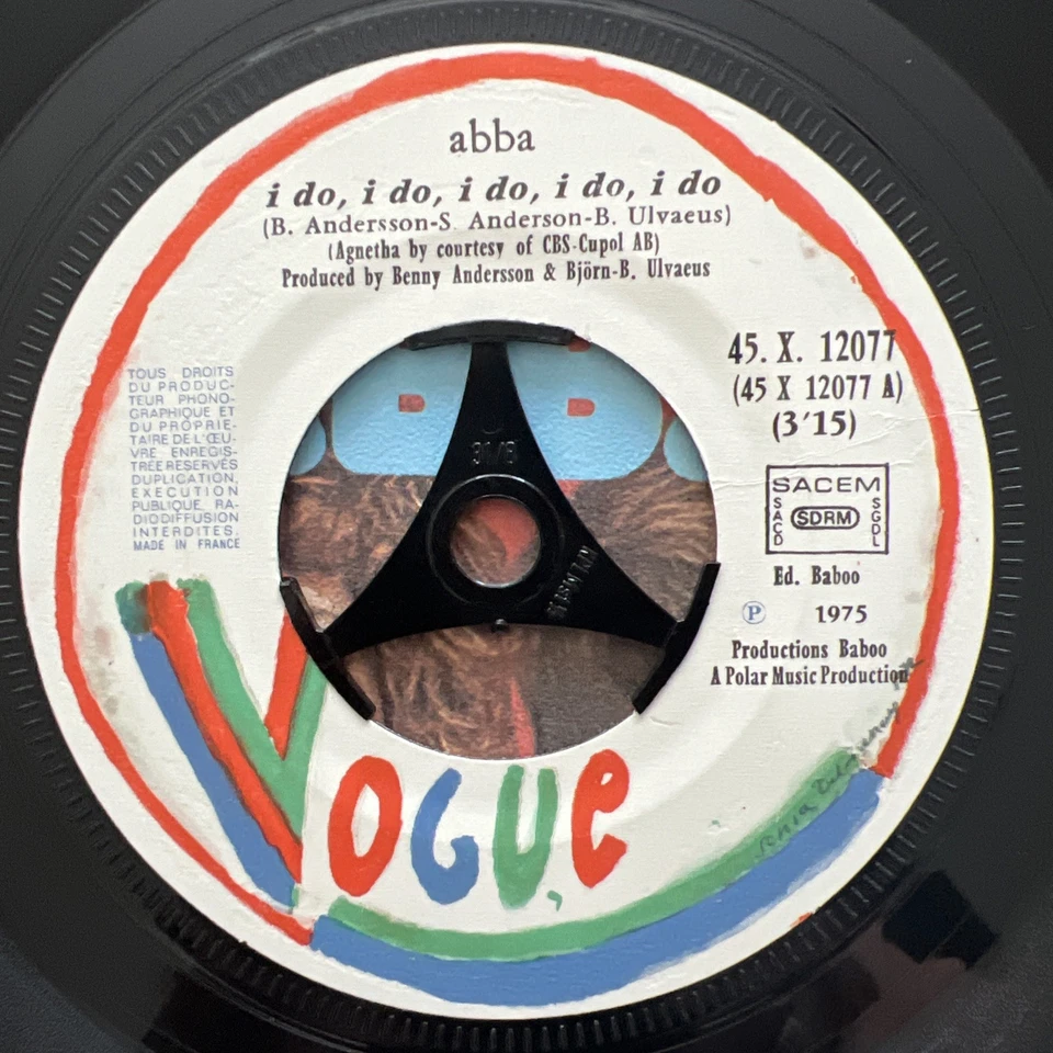 ABBA – I Do, I Do, I Do, I Do, I Do 7'' Vinyl IMPORT 1975 TESTED NM VIDEO CLIP - Image 3 of 4