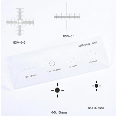 0.01mm Microscope Calibrating Ruler Reticle Calibration Slide Multifunctional US
