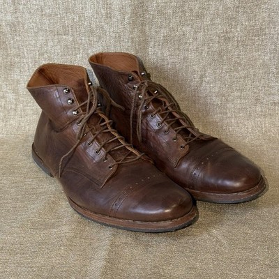 Timberland Boot Company Men s Cap Toe Leather Boots Brown Lace Up Heritage Sz 10