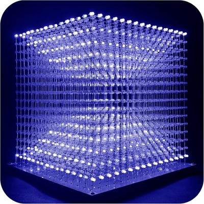 Mini 3D LED Würfel Zum Selbermachen Elektronik Kit Löten Projekt Kit (3D8MINI ALLBLUE KIT)