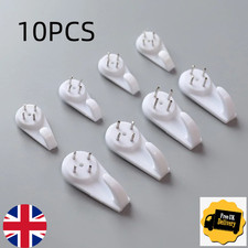 10pcs Heavy Duty Hard Wall Hanging Hooks Strong White Nail Fixing Picture Hook