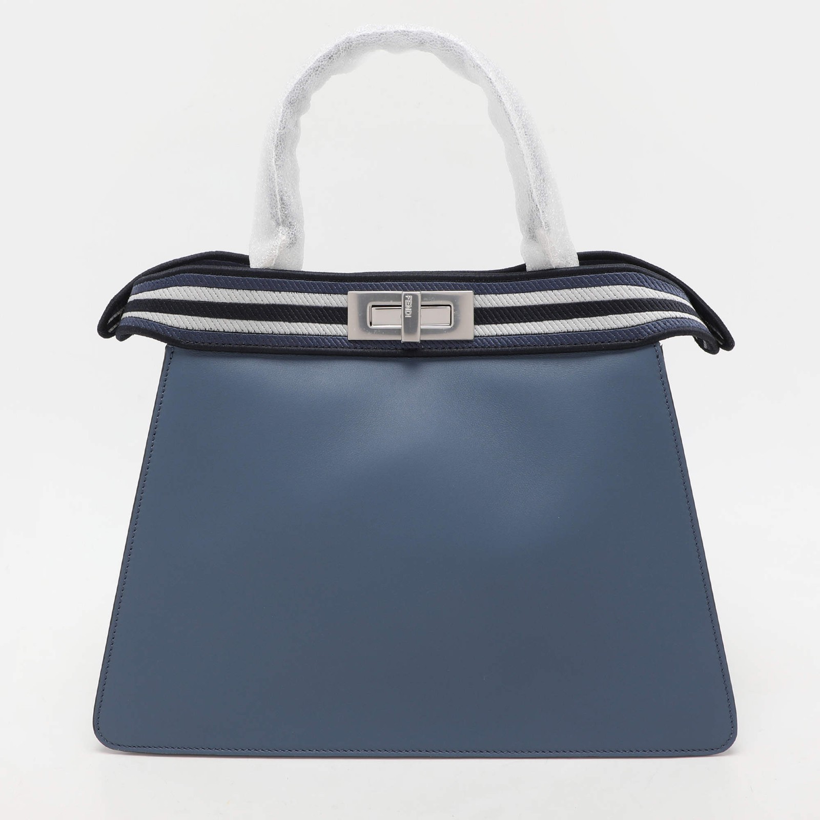 Fendi Blue Leather Medium Peekaboo Iseeu Top Handle Bag