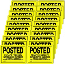 20 Pcs 10"X7" Posted Signs No Trespassing No Hunting Signs Private