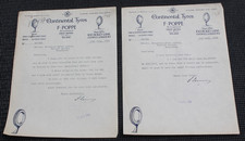 Two 1924 Vintage Bill Head Letters - F.Poppe Continental Tyres Chiswick London
