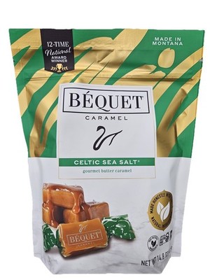 Bequet Caramel Celtic Sea Salt 14.8 Ounce Bag , Gourmet Butter Caramel