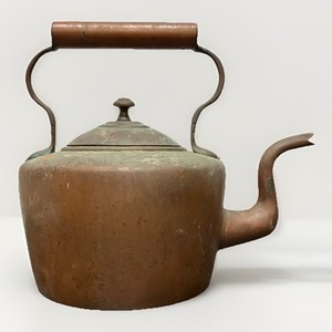 Antique English Copper Kettle Water Jug Pot w Lid Bail Handle Primitive Decor