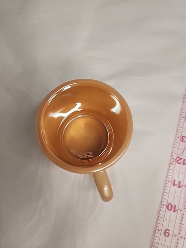 Vintage Fire King Peach Luster Mug Ozark Mountain Dew - Picture 7 of 10