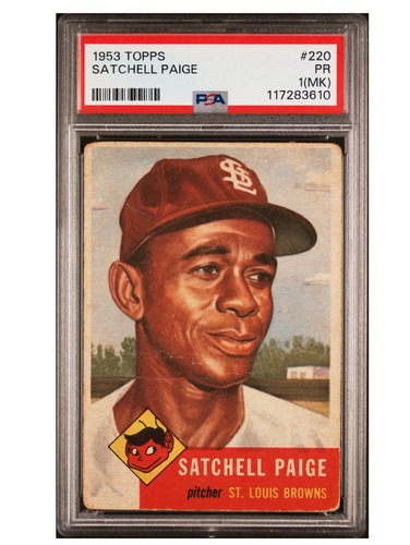 Satchell Paige 1953 Topps Baseball #220 St Louis Browns PSA 1