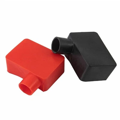 COUVRE-BORNE BATTERIE, COUVERCLE DE PROTECTION FLEXIBLE ROUGE ET NOIR - Photo 1/3