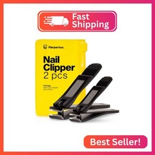 Nail Clippers for Thick Nails - 2 Pack Heavy Duty Toenail & Fingernail Clippers