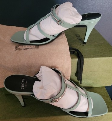 NEW GUCCI SLIM HORSEBIT  SLIDE MID HEEL GUCCI 39 (US 9 UK 6)