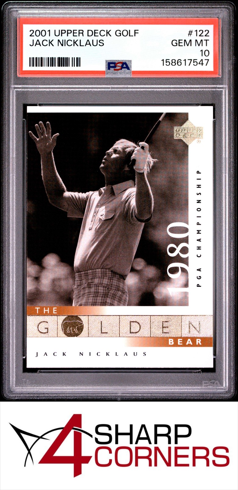 2001 UPPER DECK GOLF #122 JACK NICKLAUS HOF PSA 10