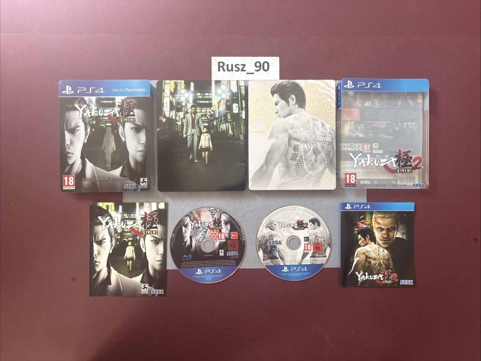 Yakuza Kiwami 1 & 2 PS4/5 Limited Steelbook Edition Bundle UK PAL CIB VG COND