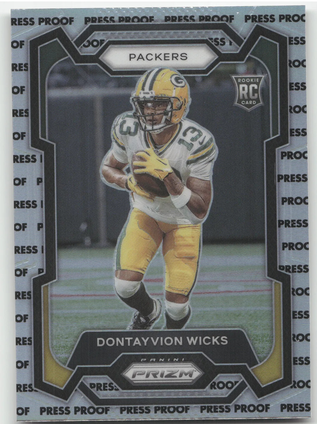 2023 Panini Prizm Football Dontayvion Wicks #333 Press Proof RC
