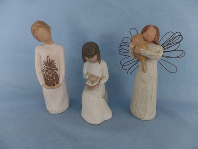 3 Willow Tree FIGURINES Susan Lordi Gracious, Wisdom, Angel of Friendship 5''