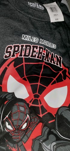 NEW Licensed Spiderman 3XLT Men's Big & Tall Graphic T-Shirt! Charcoal. Unisex - Afbeelding 2 van 7