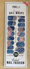 NCLA Designer Nail Wraps BLUE Jean Baby USA Manicure Nail Art 4th Of July Nails