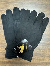 Men's Black Deerskin Suede Leather Glove, Medium