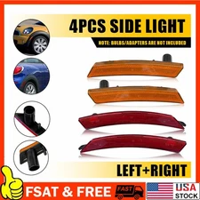 Front Amber & Rear Red Side Marker Lights For 07-16 MINI R55 R56 R58 R60 1-10Set