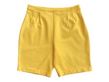 S/M 70's Bright Yellow High Waist Polyester Shorts