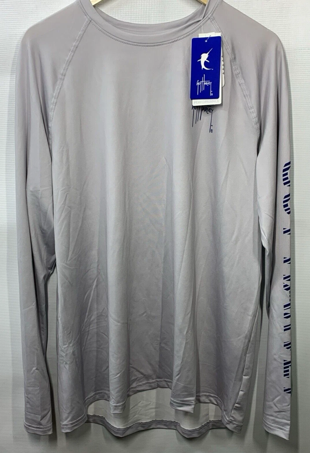 Guy Harvey Men's American Classic Performance Raglan Sun Protection Top Large