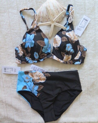 Seafolly 10DD Garden Party U/W Fixed Tri & 10 Garden Party High Waist Pant Black - Picture 17 of 18