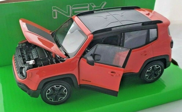 Blitz Versand Jeep Renegade Trailhawk 2017 Orange 1:24 Welly Modell Auto Neu Ovp-image