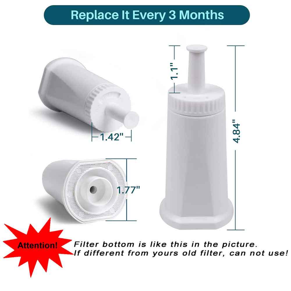 4 Pack Replacement Water Filter For Breville BES990 BES980 BES500