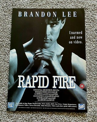 Original Vintage 90er Magazin Werbebild Brandon Lee Rapid Fire Video Ad
