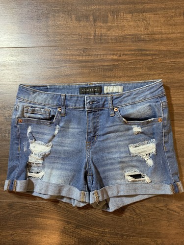 MIDI stretch blue Jean shorts EUC | eBay