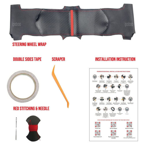 Car Steering Wheel Wrap For Toyota RAV4 1998-2003 Black Perforated Leather Cover - Picture 15 of 15