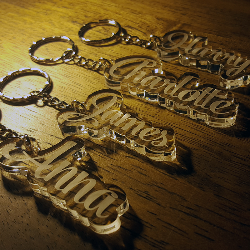 S For Men Personalized Frozen Keyring Keychain - Custom Name Or Word Gift, School Bag Tag, Crystal Clear Acrylic Personalized Keychain - Foto 14