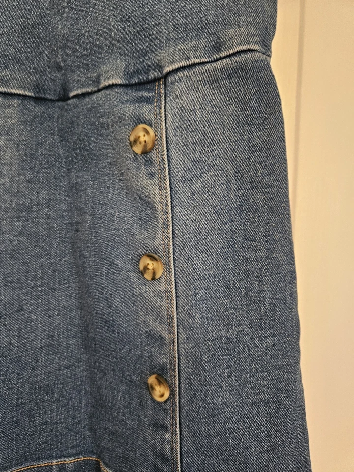 Guess Kids Size 4T Flare Denim Dress Sequin Letters - Image 3 of 4