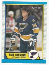 PAUL CAVALLINI 1989-90 O-PEE-CHEE CARD NEAR MINT+ CONDITION ST. LOUIS BLUES
