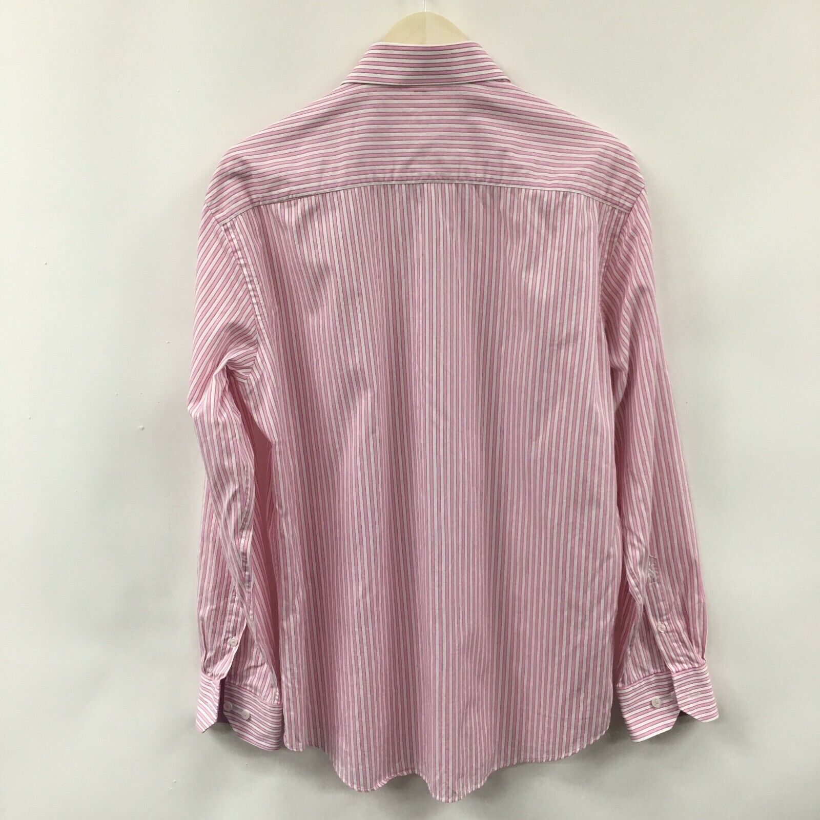Mens Medium BUGATCHI UOMO Pink Striped Shirt -SUP… - image 5