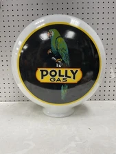 Polly Gas, Milk Glass, One Piece Gasoline Globe Contemporary/Reproduction