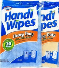 Heavy Duty Reusable Handi Wipes Cloths, 4 Packs - 3 wipes in each pack