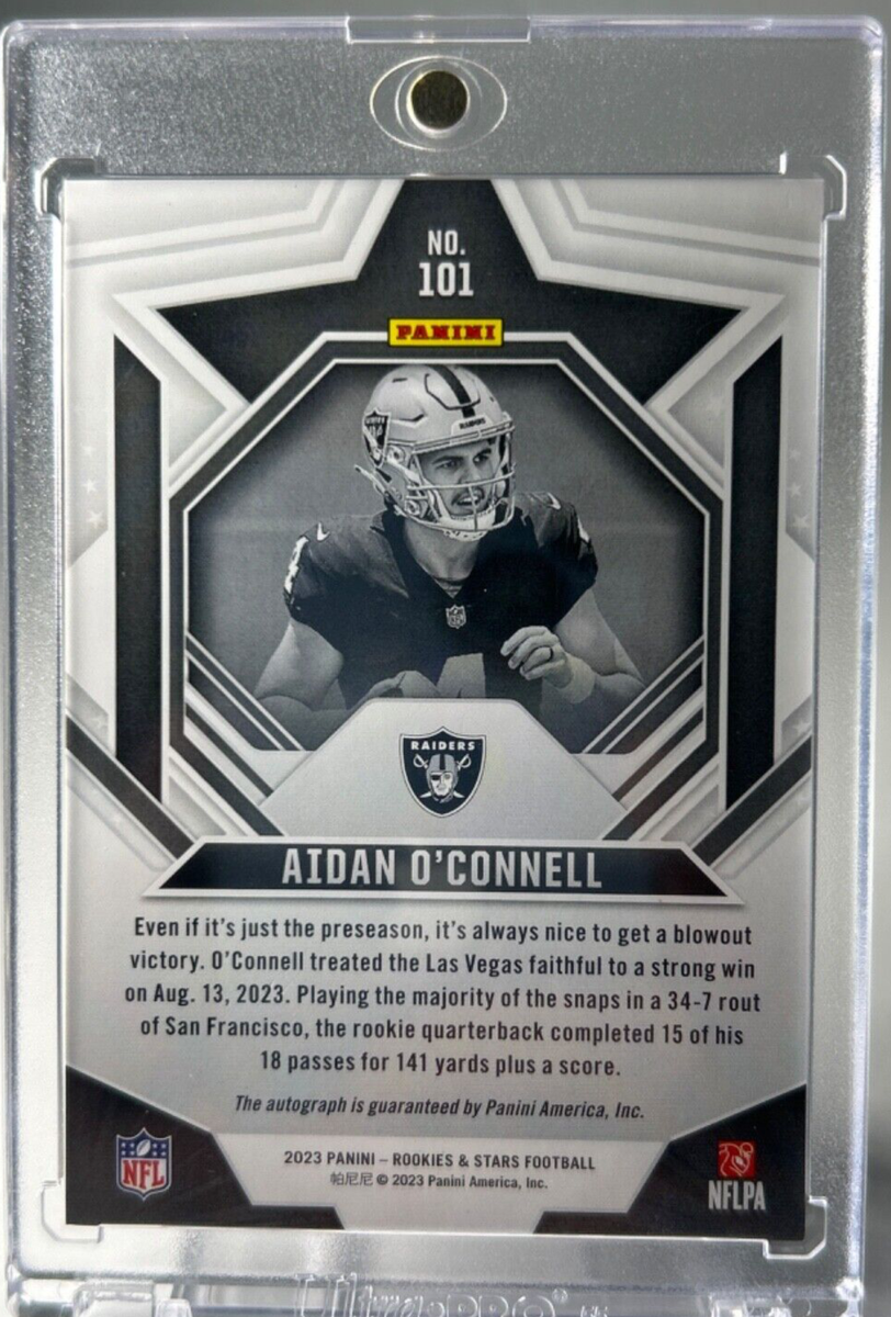 Aidan O'Connell 4/5!! 2023 Rookies and Stars Green Auto /5 Jersey