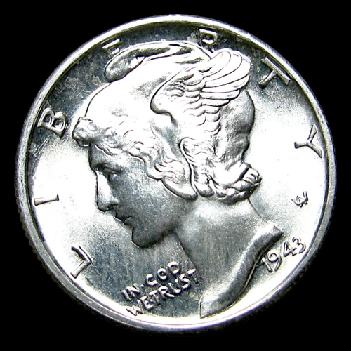 1943-D Mercury Dime Silver ---- Gem BU FB Condition Stunning Coin ---- #566Z
