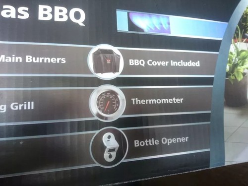 LandMann Grill Chef 3 Burner Gas BBQ Cover Professional BBQ Thermometer Bottle - Picture 6 of 6
